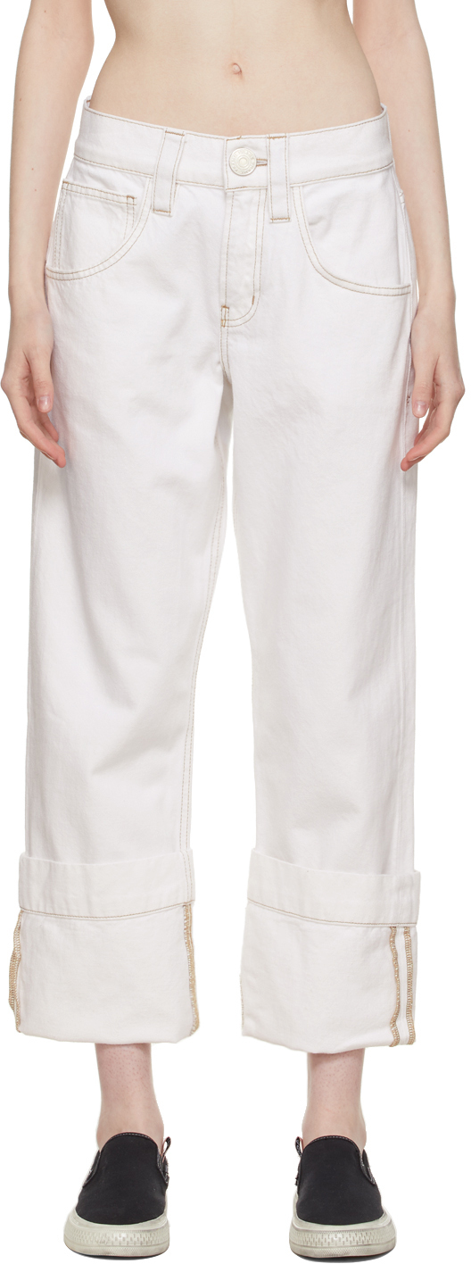 White Button Jeans