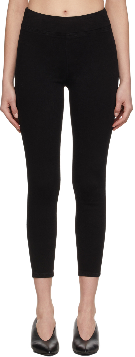 Black Skinny Crop 'The Jetset' Leggings by FRAME on Sale