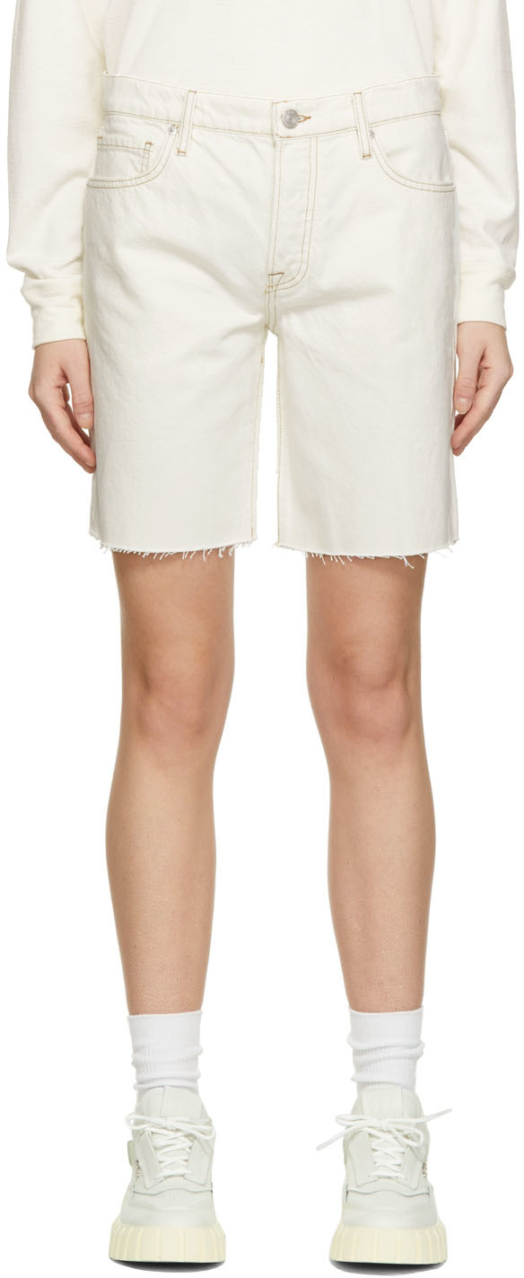 White 'Le Slouch' Bermuda Shorts by FRAME on Sale