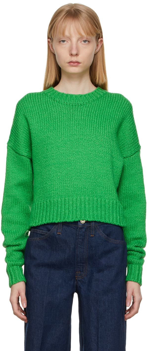 crop green sweater