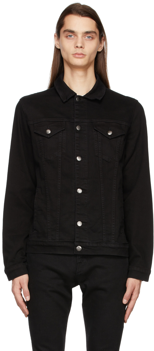 Men's L'Homme Button-Front Denim Utility Jacket