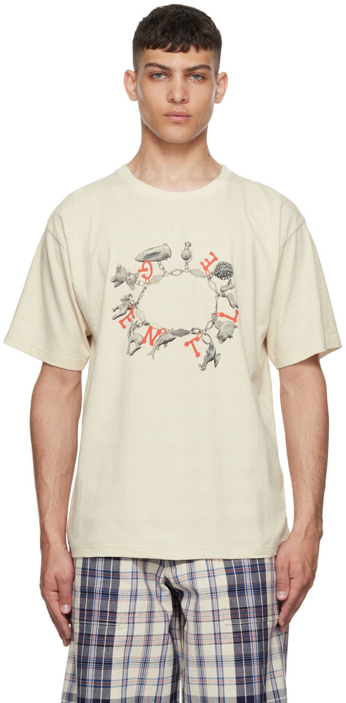 GENTLEFULLNESS/22SS/Recycled Cotton LS Tee/Hand/ecru/M/ロンT