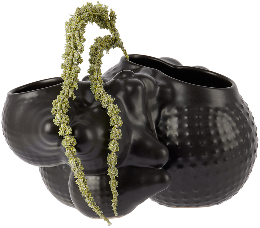 Forma Rosa Studio Black Bubbly Planter In Matte Black