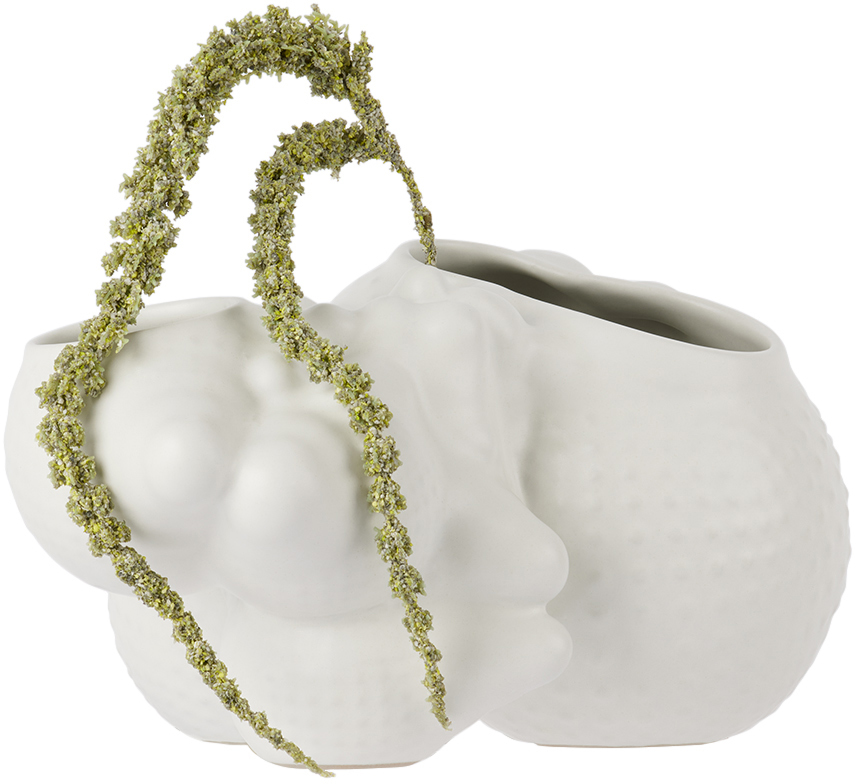 Forma Rosa Studio White Bubbly Planter In Matte White