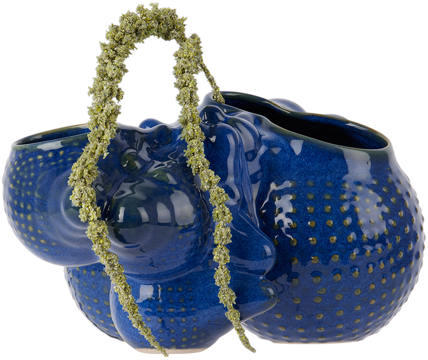 Forma Rosa Studio Blue Gloss Bubble Planter In Gloss Pool