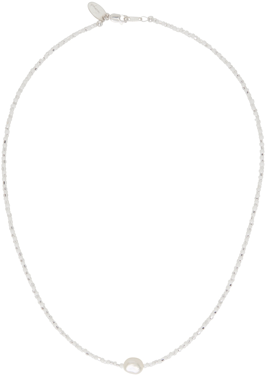 White & Silver Somos Como Ninos Necklace