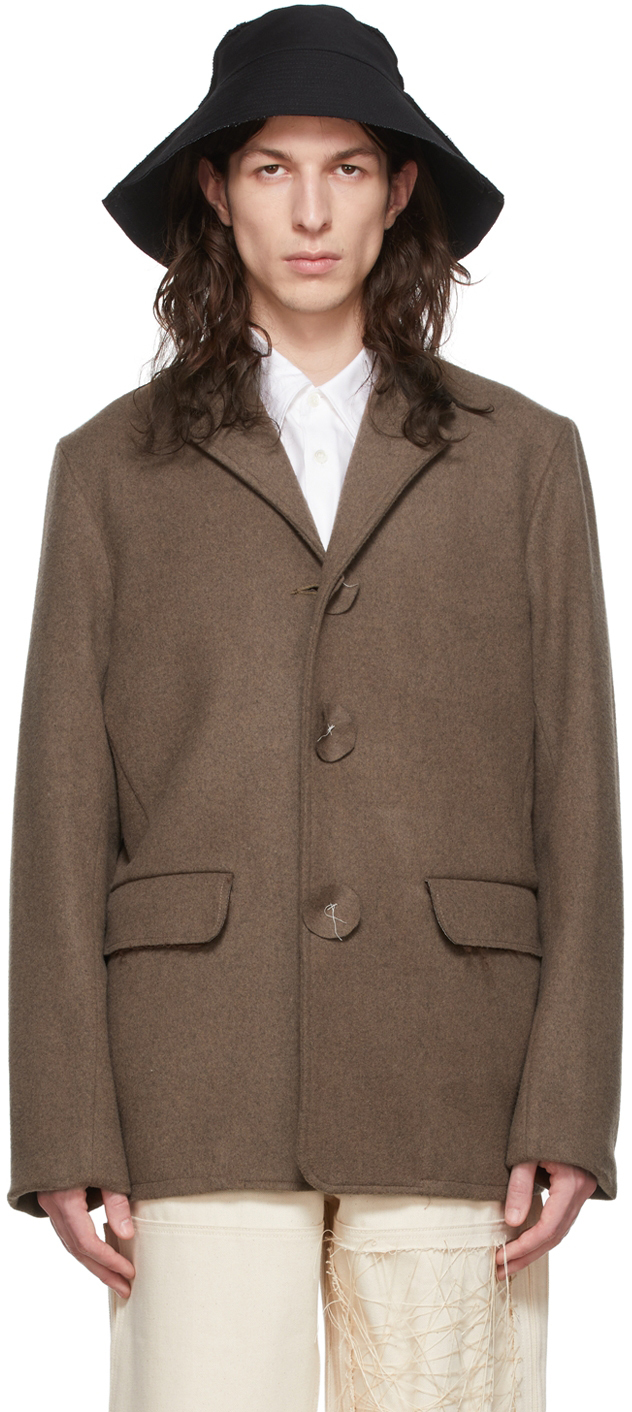 Ssense Uomo Abbigliamento Cappotti e giubbotti Giacche Blazer SSENSE Exclusive Brown Wool Blazer 