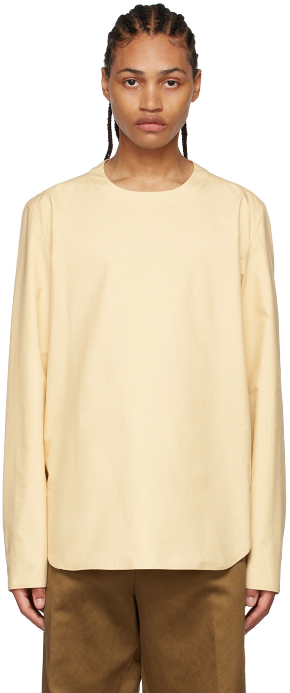 Ermenegildo Zegna Couture SSENSE Exclusive Beige Silk Long Sleeve T-Shirt