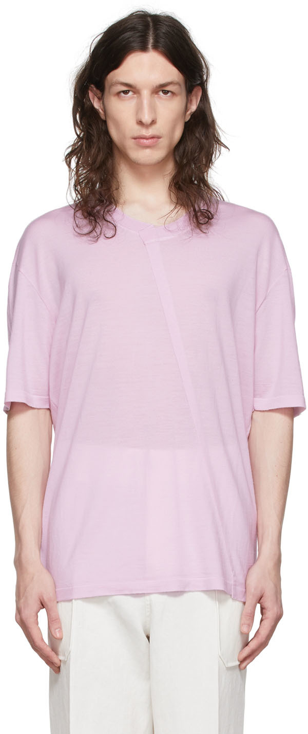 Ermenegildo Zegna Couture Pink Wool T-Shirt