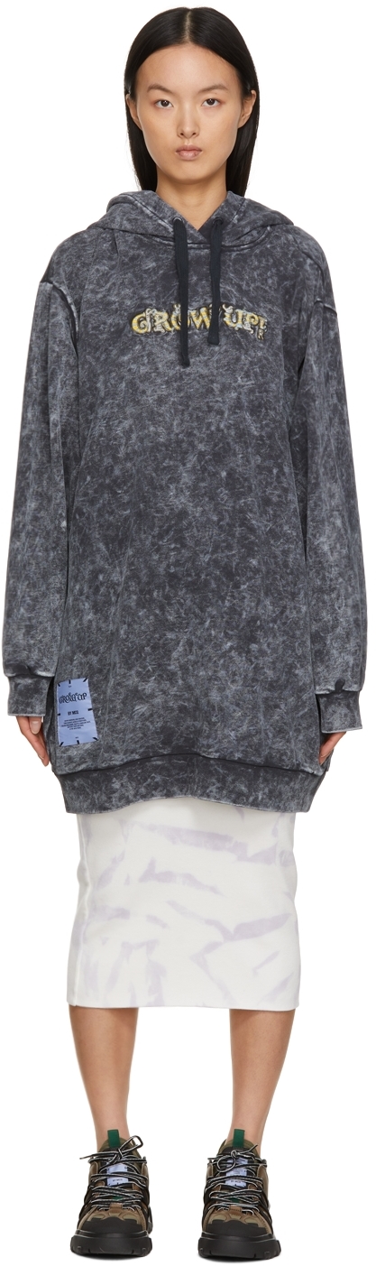 MCQ Black & Grey Tie-Dye Forest Party Hoodie
