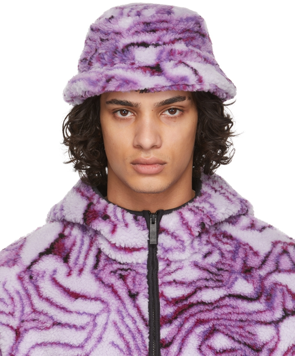 Purple Fleece Bucket Hat by MCQ on Sale