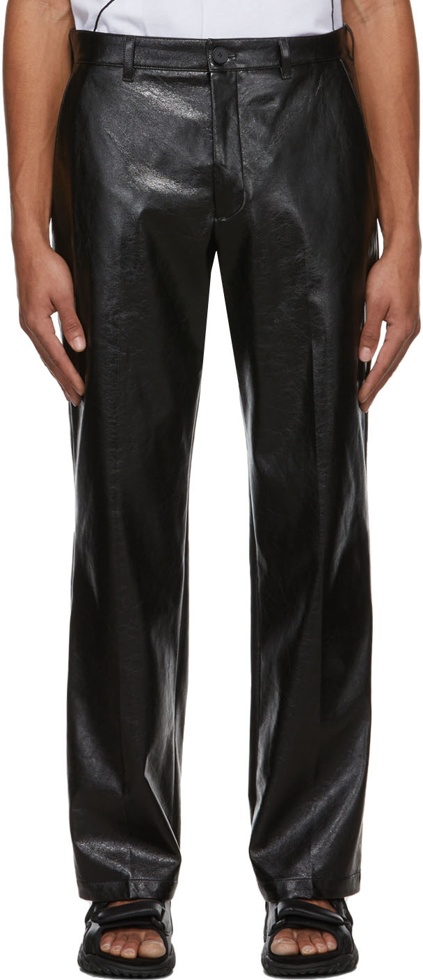 MCQ Black Faux-Leather Skater Trousers