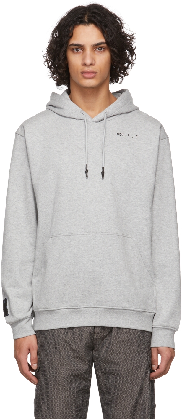 grey branded hoodie