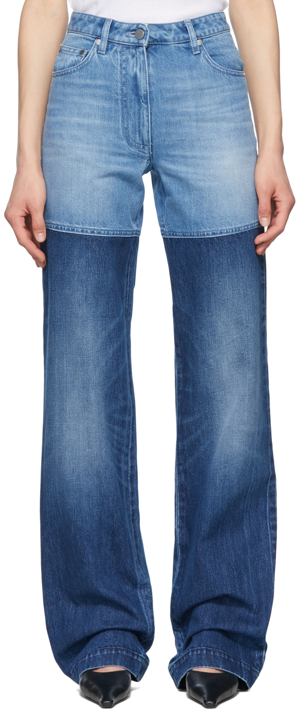 PETER DO BLUE PANELED JEANS
