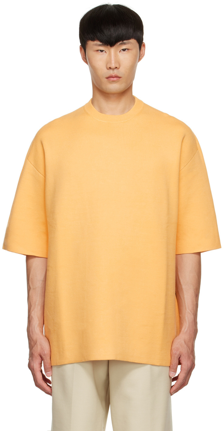 Peter Do Yellow Viscose T-shirt In Light Yellow/orange