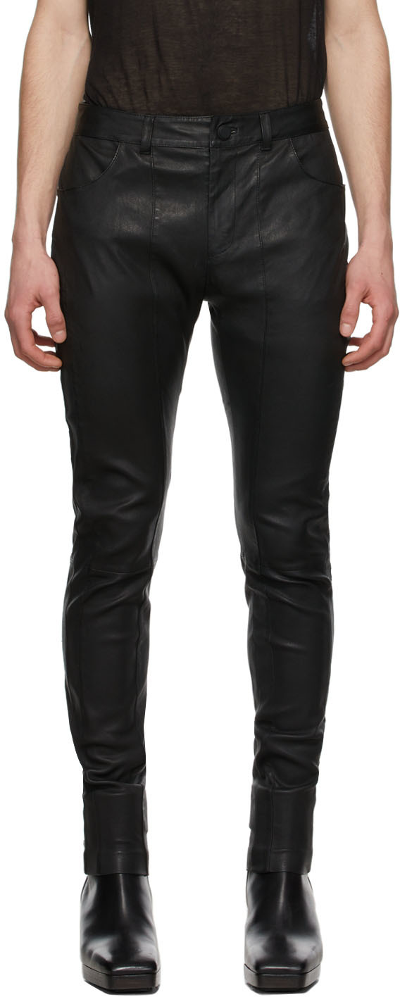 Designer leather pants for Men | SSENSE