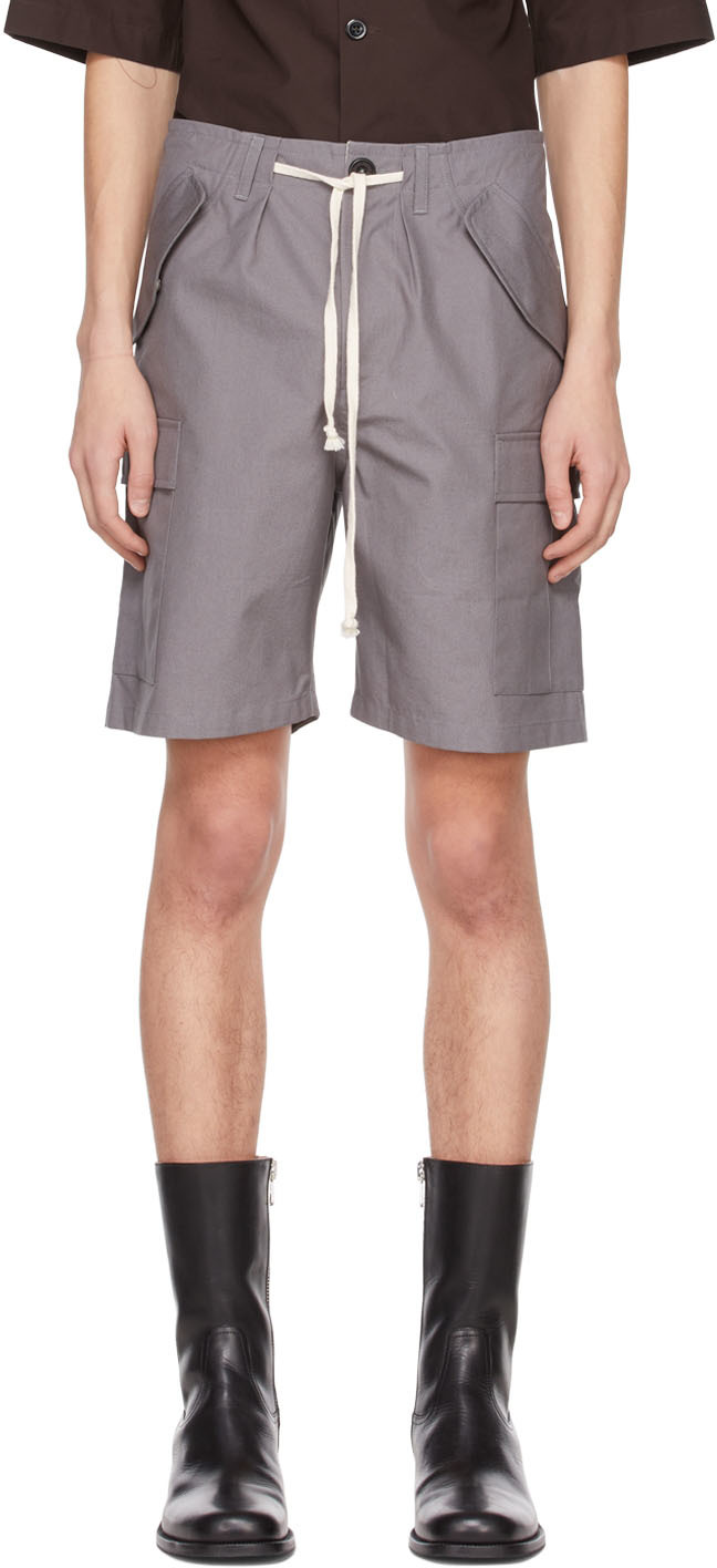 3MAN Grey Cotton Shorts
