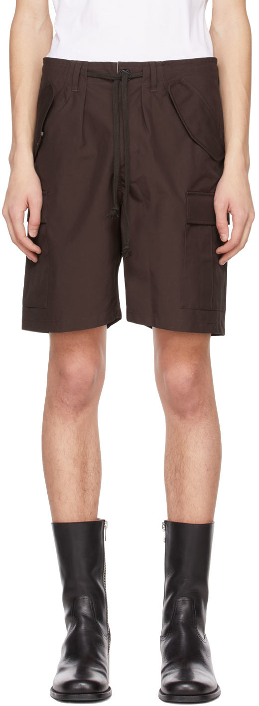 3MAN Brown Cotton Shorts