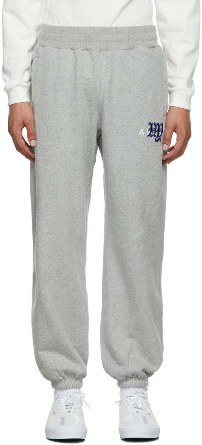 Grey College Logo Lounge Pants by Awake NY on Sale