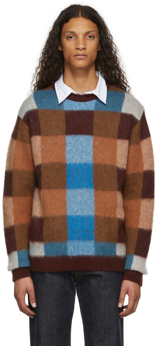 Multicolor Checkered Mohair Sweater