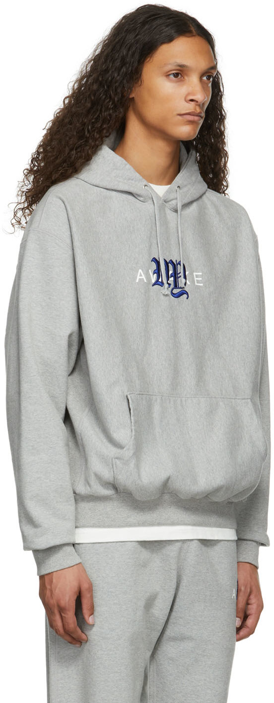 Awake NY Grey Embroidered College Logo Hoodie Smart Closet