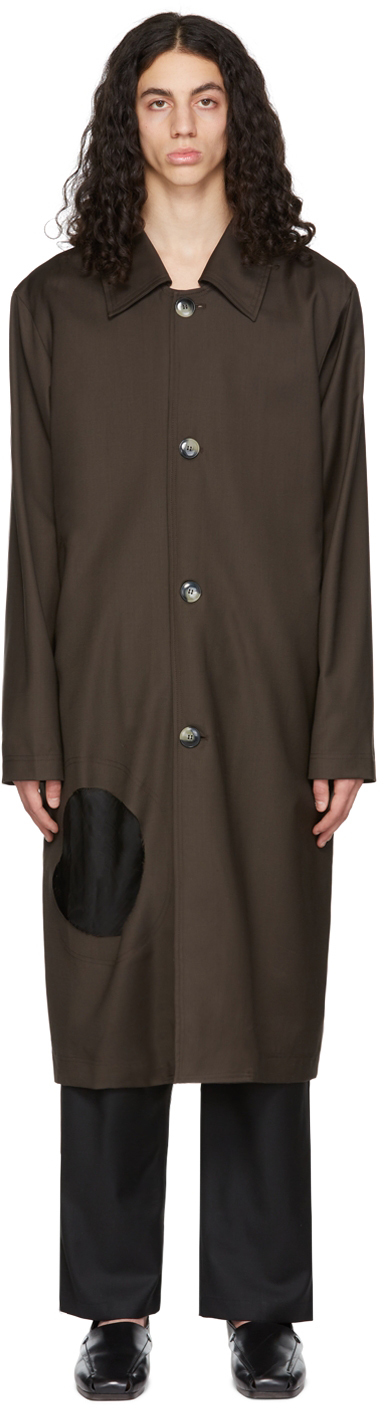 Edward Cuming: Brown Wool Coat | SSENSE UK