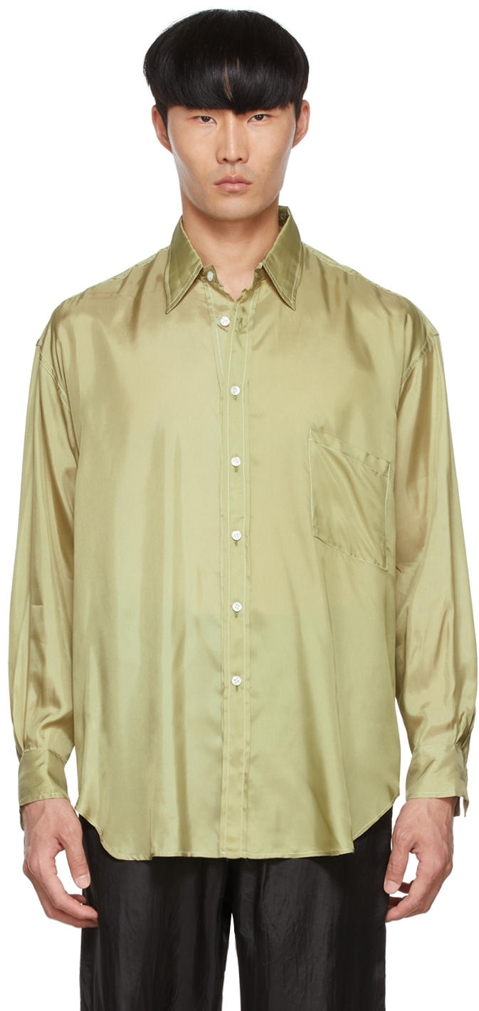SSENSE Exclusive Green Shirt by Edward Cuming on Sale