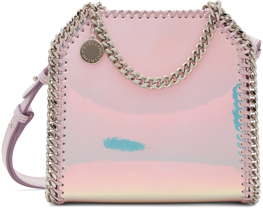 Stella McCartney Silver and Pink Small Falabella Holographic Bag