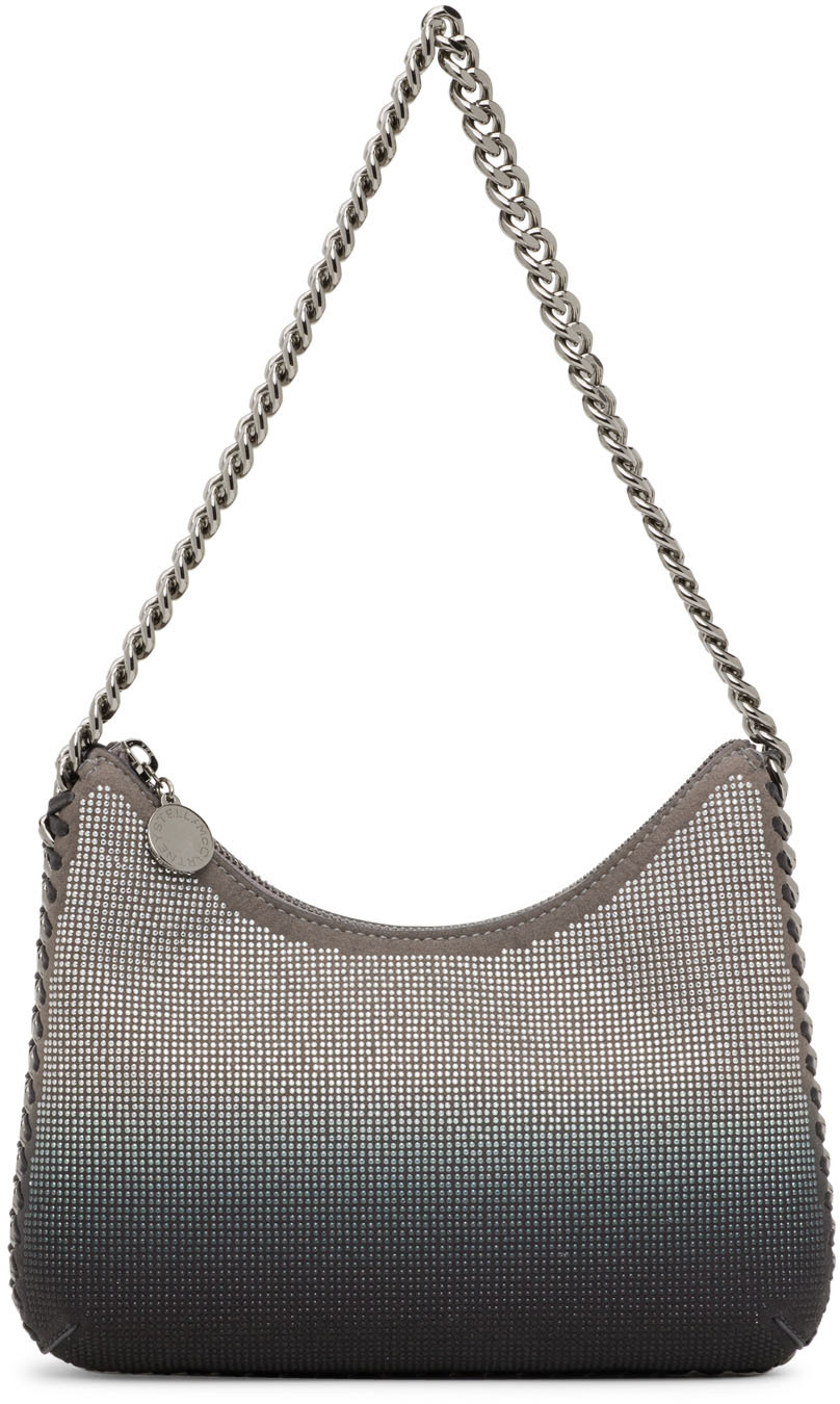Stella McCartney Gray Mini Crystal Falabella Zip Shoulder Bag