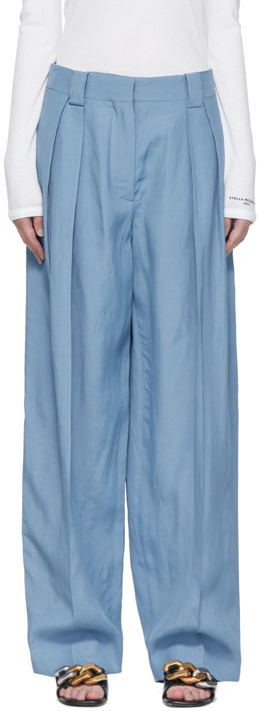 Blue Viscose Trousers