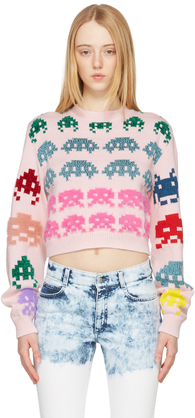 Stella McCartney Pink Game On Cropped Sweater