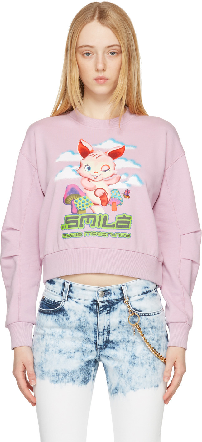 Stella McCartney Pink 'Smile' Bunny Sweatshirt
