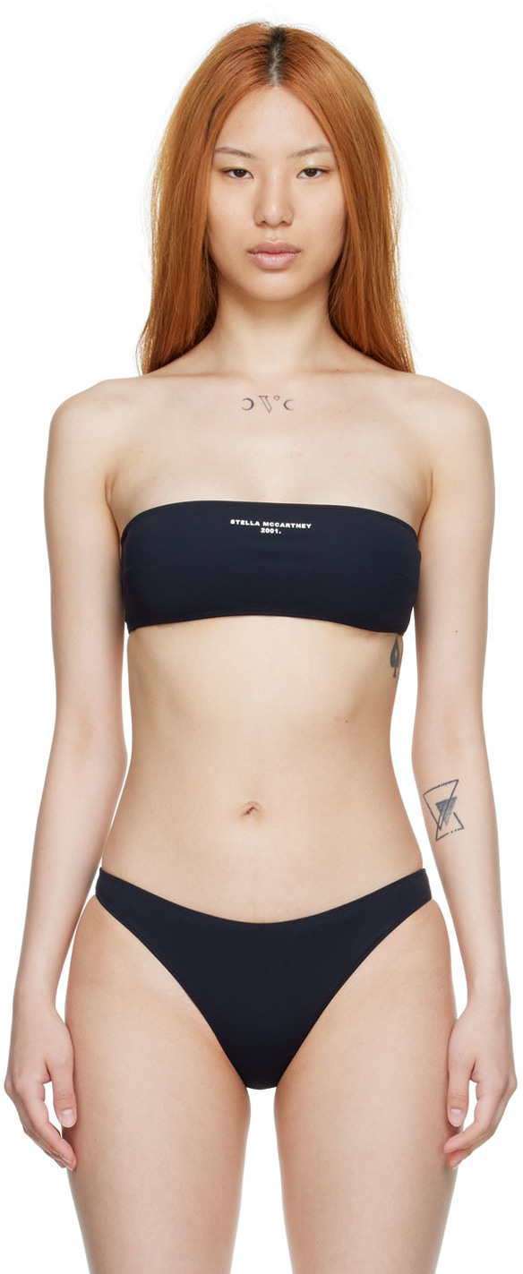 Haut de bikini bandeau à logo imprimé Synthétique Stella McCartney en coloris Noir Femme Vêtements Articles de lingerie Soutiens-gorge 