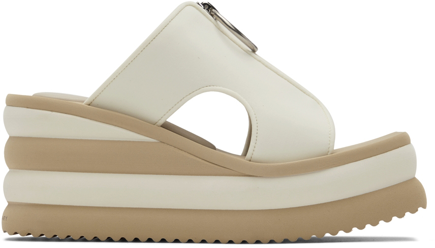 Stella Mccartney Off-white Scuba Slide Sandals In 9112 Milky