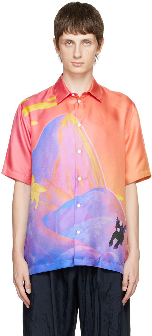 Stella McCartney: Pink Fantasia Short Sleeve Shirt | SSENSE Canada