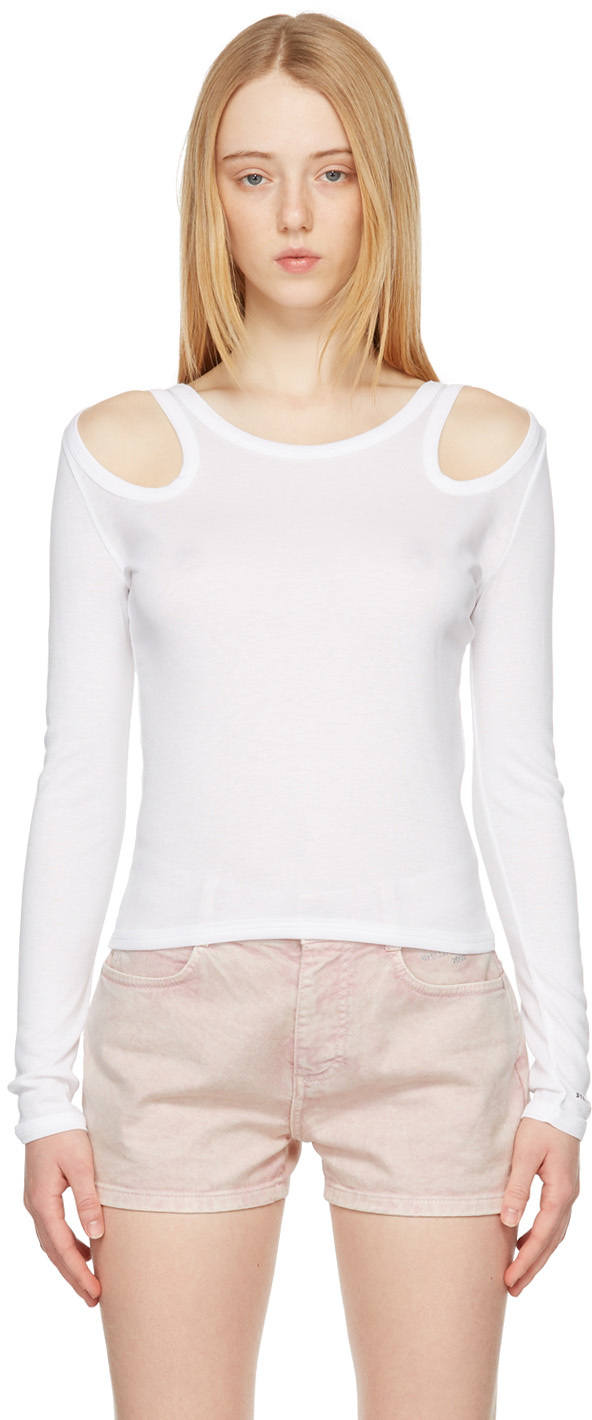 stella mccartney white cut-out t-shirt