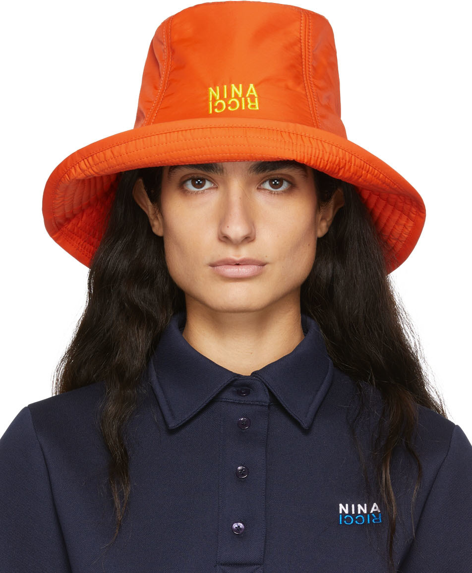 Nina Ricci SSENSE Exclusive Orange Tall Bucket Hat