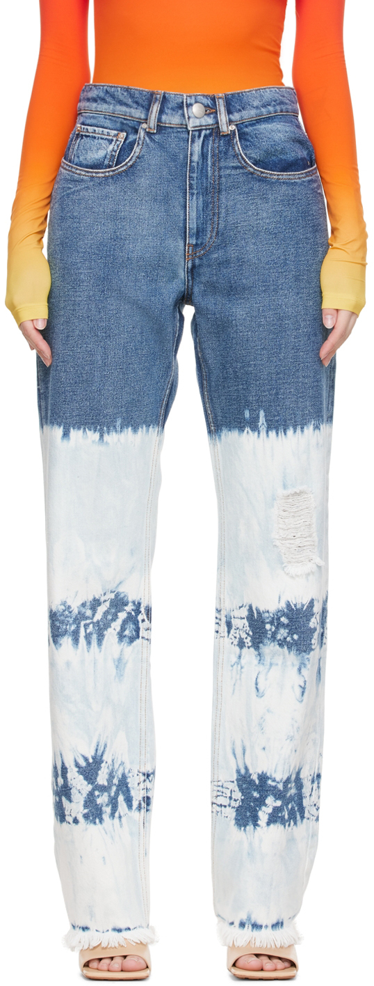 Nina Ricci Blue Boyfriend Denim Jeans In M4155 Blue/ | ModeSens