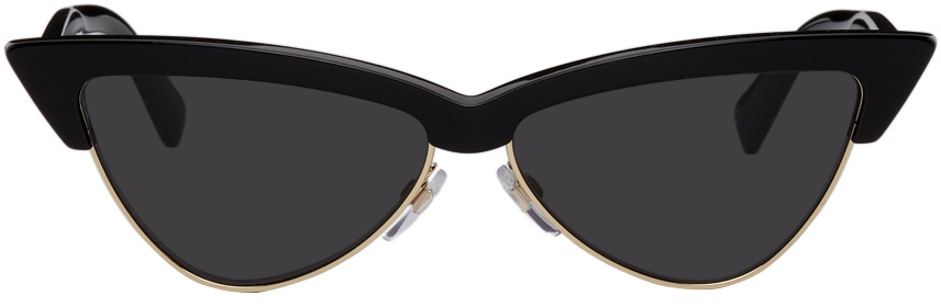 Valentino Black Top Brow Cat Eye Sunglasses