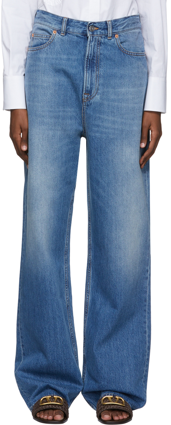 Valentino Blue Straight-Leg Jeans