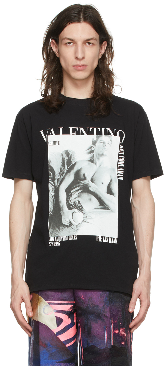 Valentino Black Cotton T-Shirt