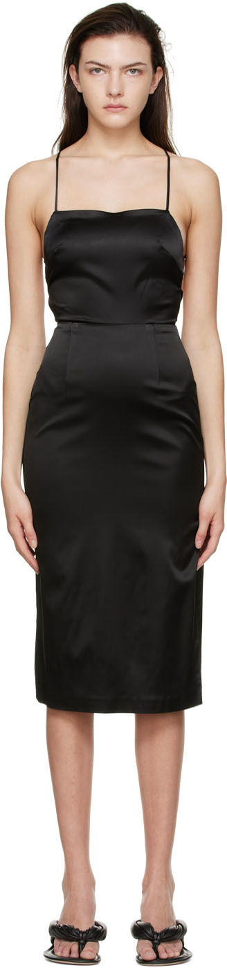 THIRD FORM: Black Acetate Midi Dress | SSENSE