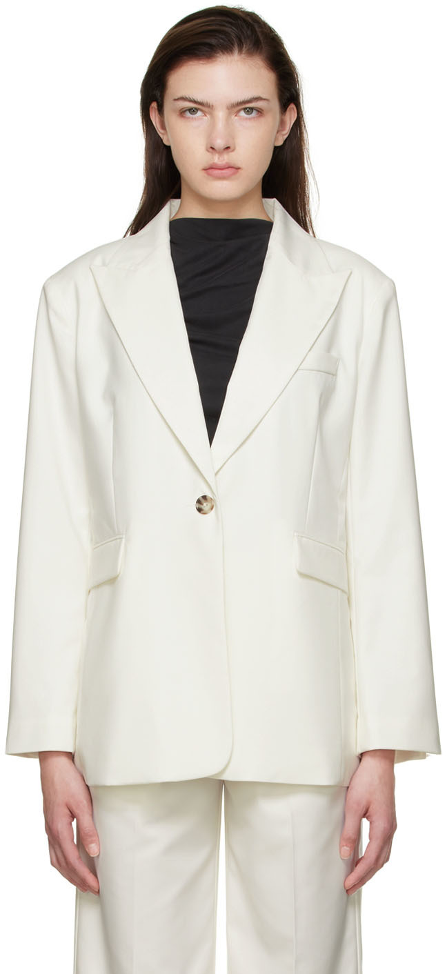 Third Form Women's Power Player Boxy Woven Blazer In Cream