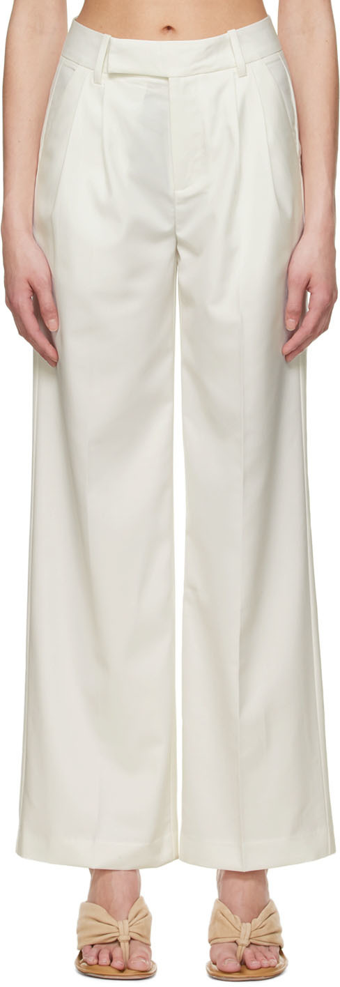 Off-White Polyester Trousers