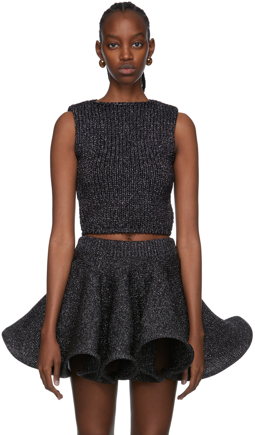 JW ANDERSON BLACK POLYESTER TANK TOP