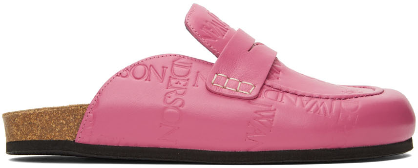 Jw Anderson Logo-debossed Loafer Mules In Pink ModeSens