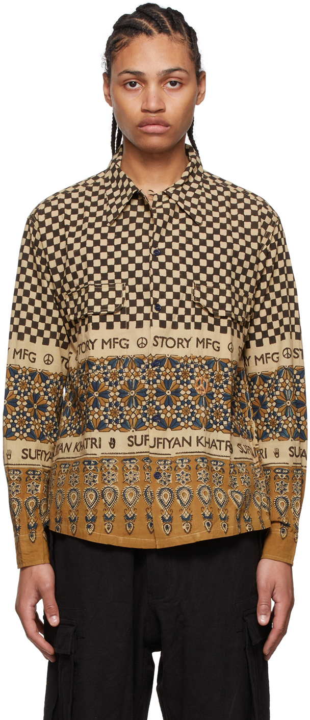 STORY mfg. Beige Sufiyan Khatri Edition Organic Cotton Shirt