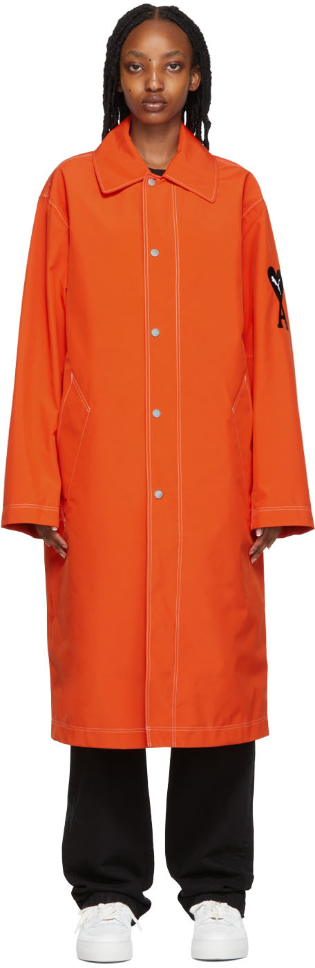 AMI Alexandre Mattiussi Orange Puma Edition Light Coat