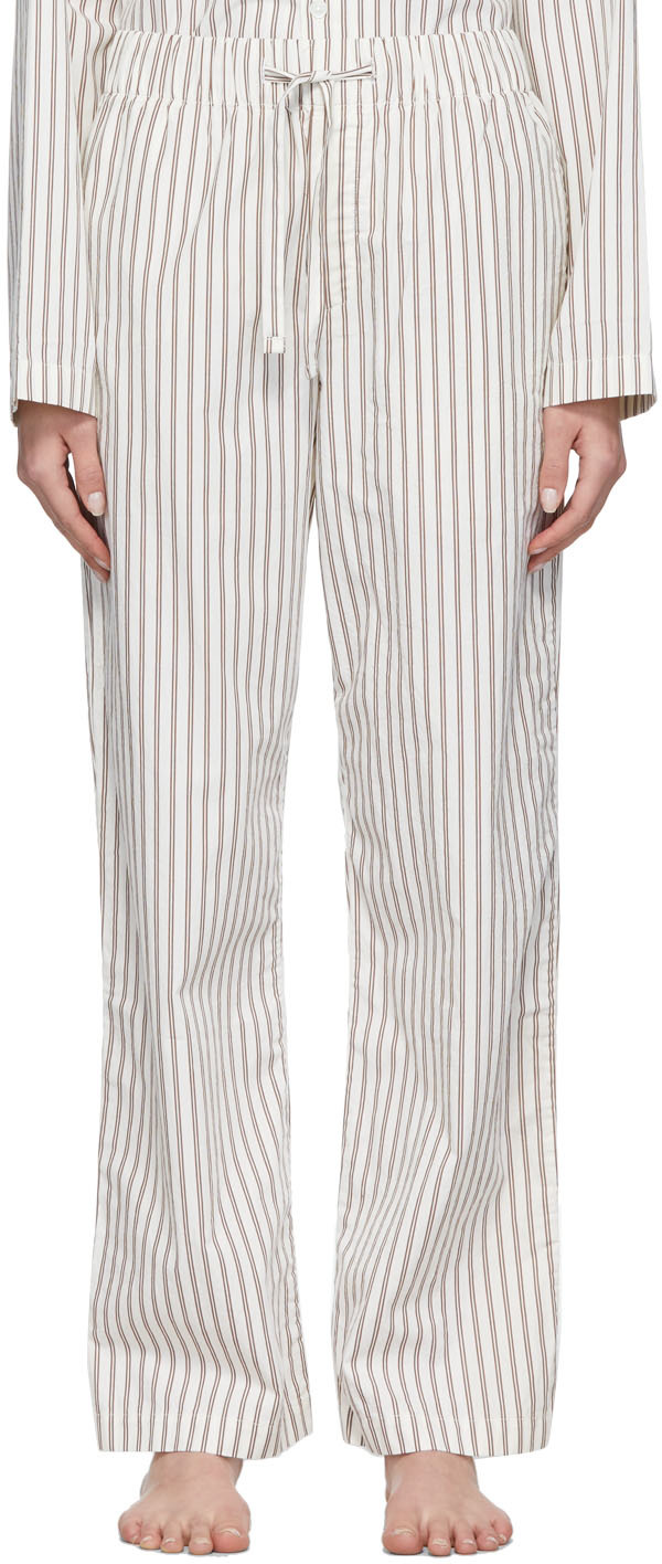 Tekla Brown & Off-White Stripe Pyjama Lounge Pants