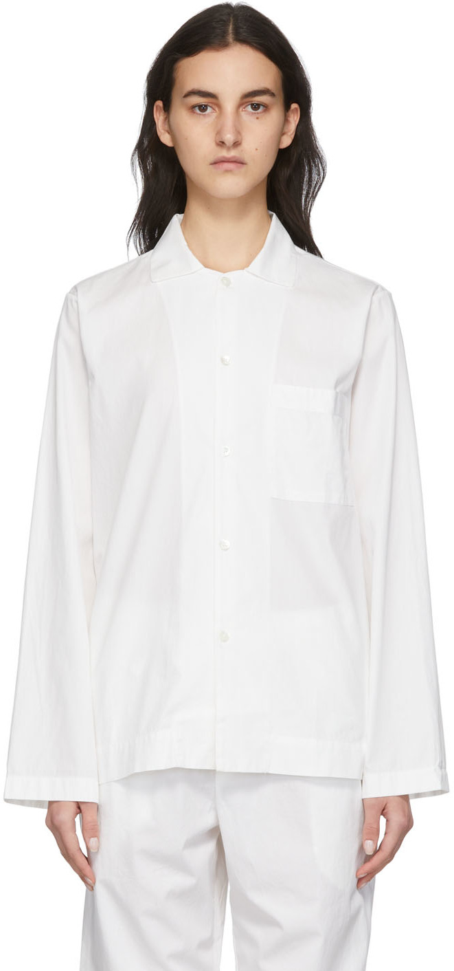 Tekla White Pyjama Shirt